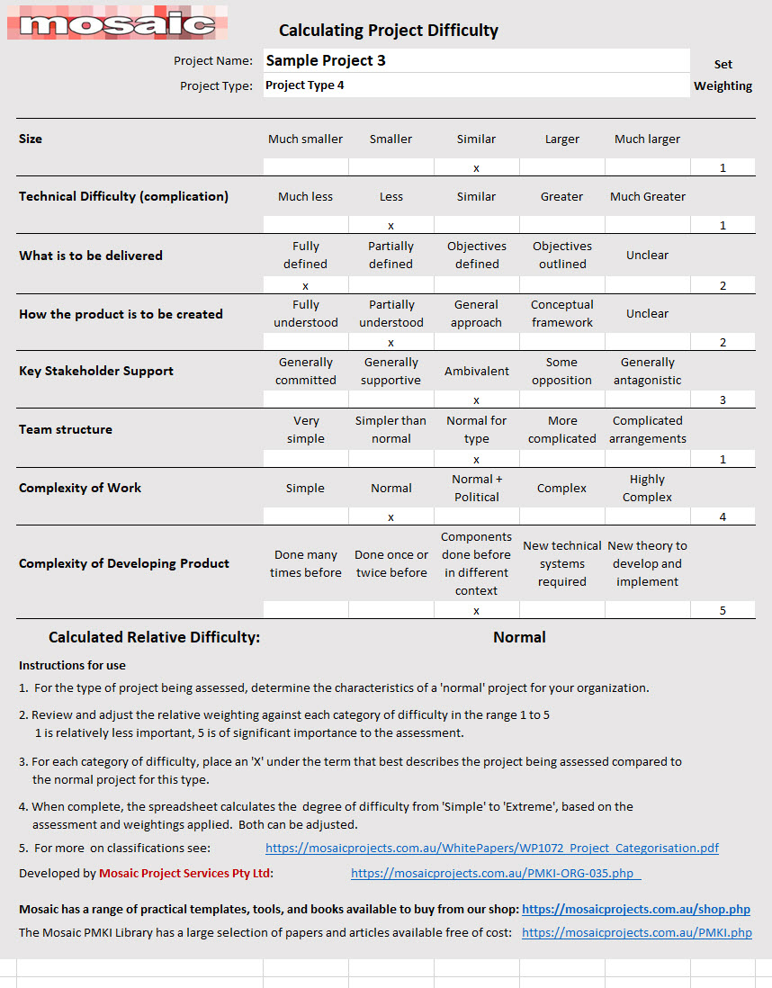 Classification Spreadsheet